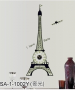巴黎鐵塔夜光貼 壁貼 時鐘